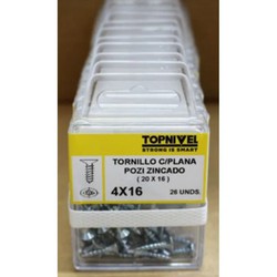 TORNILLO ROSCA MADERA CINCADO 4X16MM 25 UDS NIVEL NV124333-5128