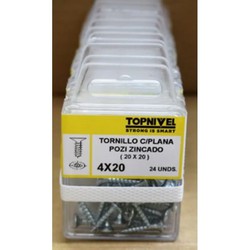 TORNILLO ROSCA MADERA CINCADO 4X20MM 22 UDS NIVEL NV124334-5135