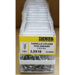 TORNILLO ROSCA MADERA CINCADO 3,5X16MM 30 UDS NIVEL NV124326-5111