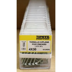 TORNILLO ROSCA MADERA CINCADO 4X30MM 16 UDS NIVEL NV124336-1113