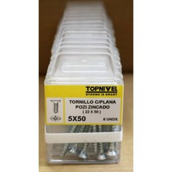 TORNILLO ROSCA MADERA CINCADO 5X50MM 7 UDS NIVEL NV124346-2318