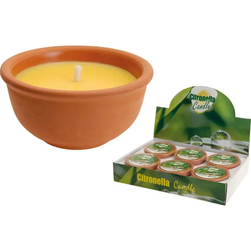 VELA CITRONELA BOL TERRACOTA diametro13X6.5 CM IMPORT 288100020