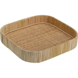 BANDEJA RATTAN SET 2 UDS MEDIDAS: 33 X 33, 28 X 28 Y ALTURA 5 CM VERSA 22600016