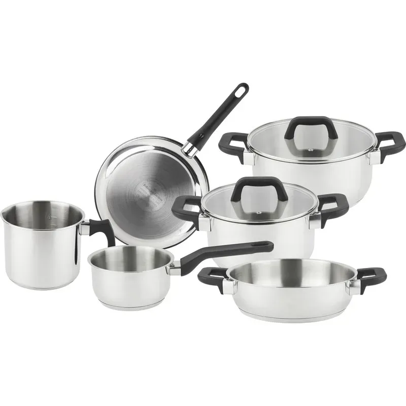 BATERIA ACERO INOX TAPA CRISTAL INDUCCION MAGNIFIC (6 PIEZAS+2TAPAS) MAGEFESA 01BXMAGES08