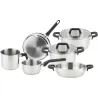 BATERIA ACERO INOX TAPA CRISTAL INDUCCION MAGNIFIC (6 PIEZAS+2TAPAS) MAGEFESA 01BXMAGES08