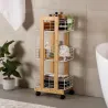 CARRO MULTIUSOS BAMBU 3 CESTAS BLANCAS 35X24,5X86CM VERSA 21810133