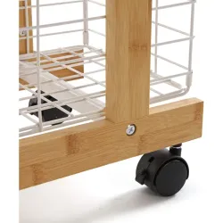 CARRO MULTIUSOS BAMBU 3 CESTAS BLANCAS 35X24,5X86CM VERSA 21810133