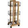 CARRO MULTIUSOS BAMBU 3 CESTAS NEGRAS 35X24,5X86CM VERSA 21810132