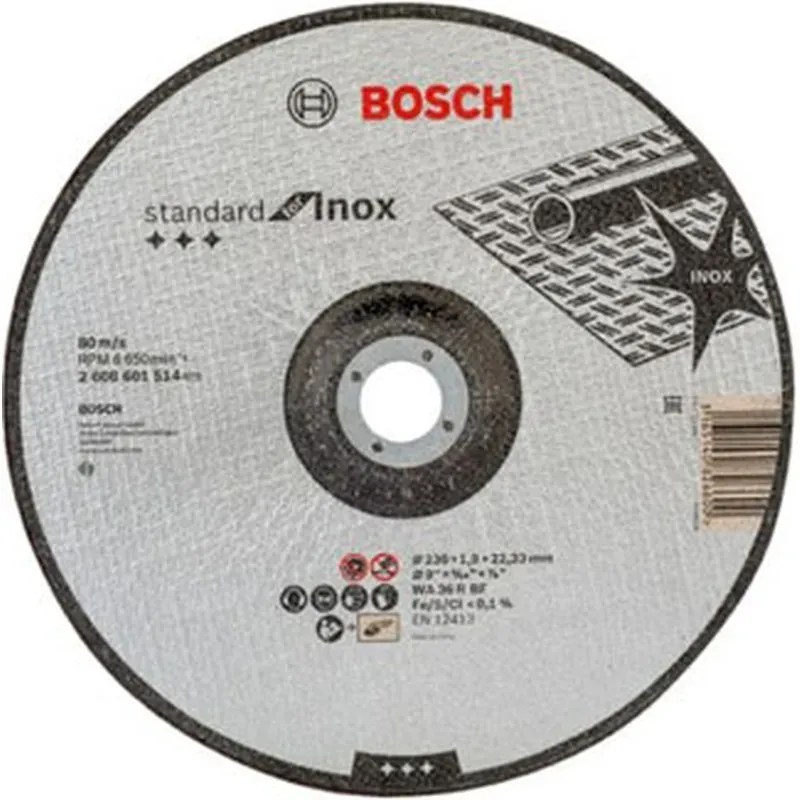 DISCO CORTE INOX CONCAVO 230X1,9X22,23MM STANDARD BOSCH BOSCH 2608601514