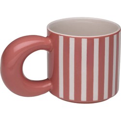 MUG CERAMICA RAYAS ROSA...