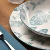 VAJILLA PORCELANA 18 PIEZAS PECES AZUL VERSA 22990001