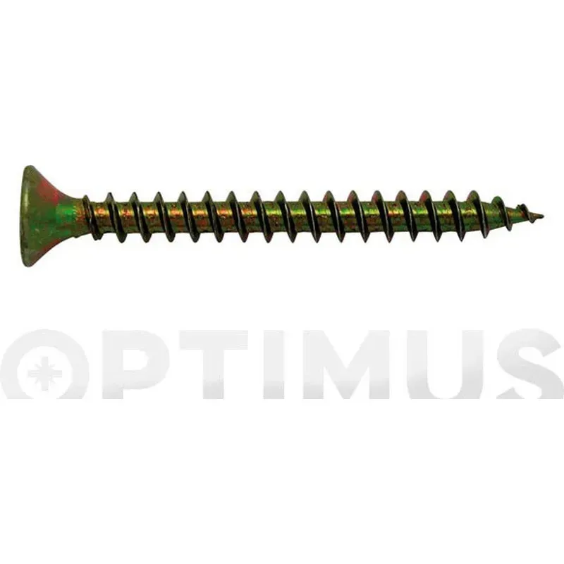 Tirafondo cabeza plana pozi bicromatado 20 uds 3,0 x 30 mm FER 24581
