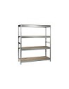 Compra Estanteria metal galvanizado 4 estantes madera sin tornillos 190 x 150 x 60 cm IRONSIDE 102600 al mejor precio