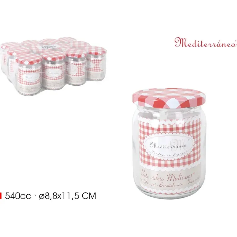 BOTE VIDRIO MULTIUSOS CON TAPA 540ML LA MEDITERRANEA 2660540