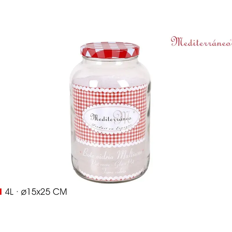 BOTE VIDRIO MULTIUSOS CON TAPA 4L LA MEDITERRANEA 2590040R