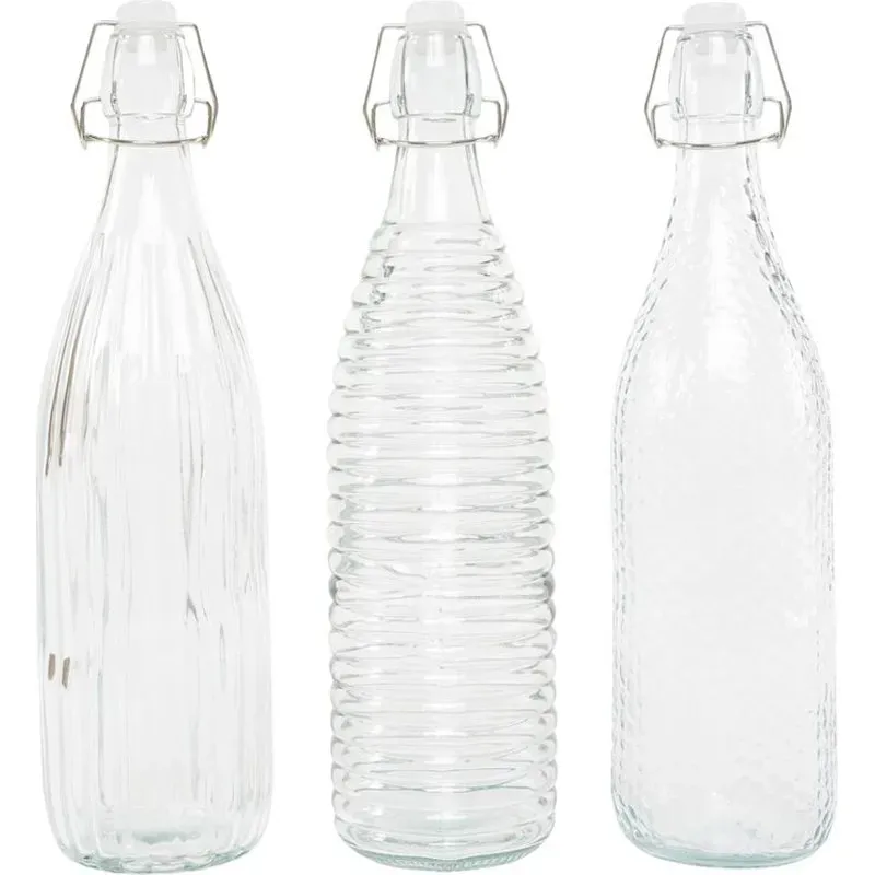 BOTELLA VIDRIO GRABADA GASEOSA 1L TRANSPARENTE D'CASA 309501
