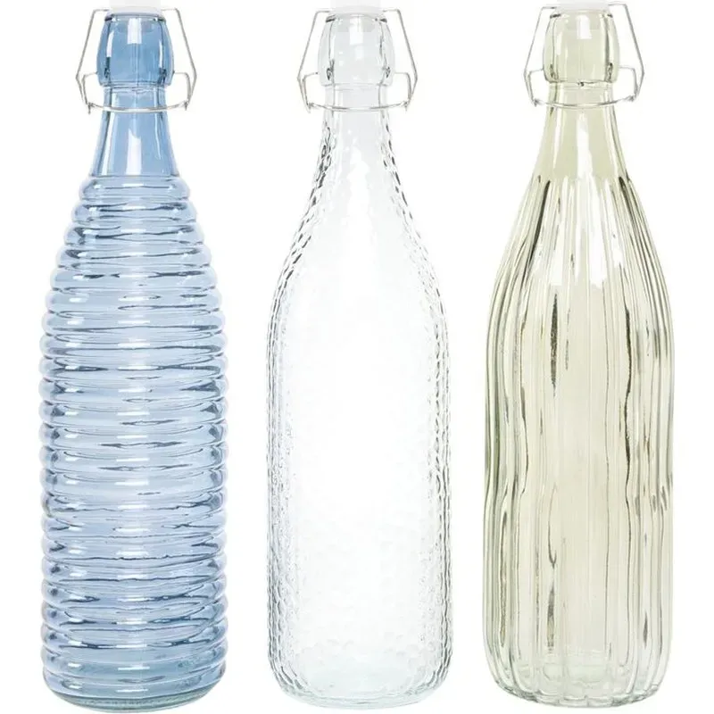 BOTELLA VIDRIO GRABADA GASEOSA 1L COLOR SURTIDA D'CASA 309502