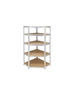 Compra Estanteria metal galvanizado rincon 5 estantes madera sin tornillos 196 x 75 x 40 x 50 cm IRONSIDE 103097 al mejor precio