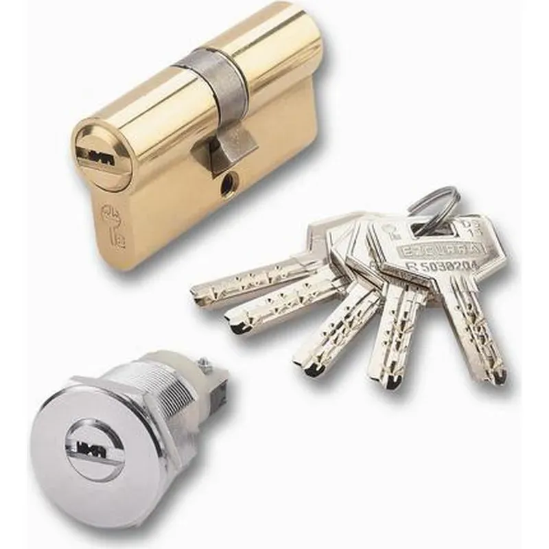 CILINDRO SEGURIDAD DS15 LEVA LARGA 30-40 MM, NEGRO, 5 LLAVES EZCURRA 1003471