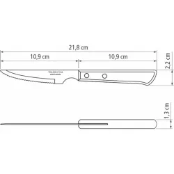 CUCHILLO CHULETERO + TENEDOR (SET 12 PZAS) POLYWOOD CASTAÑO TRAMONTINA 21199909