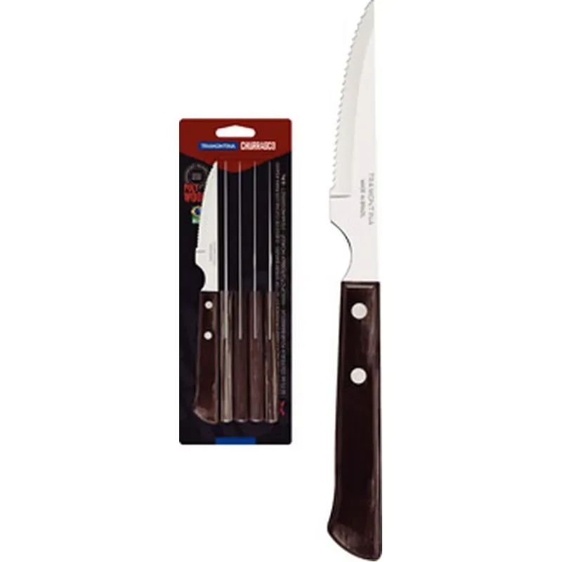 CUCHILLO CHULETERO JUEGO 6 PZAS POLYWOOD CASTAÑO TRAMONTINA 21109694