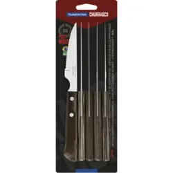 CUCHILLO CHULETERO JUEGO 6 PZAS POLYWOOD CASTAÑO TRAMONTINA 21109694