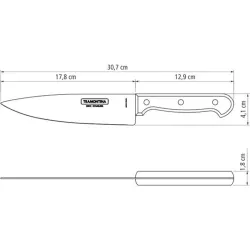 CUCHILLO COCINERO POLIWOOD CASTAÑO 18CM TRAMONTINA 21131197