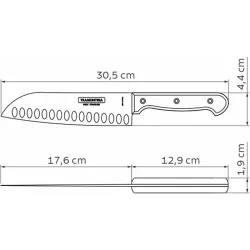 CUCHILLO SANTOKU POLYWOOD CASTAÑO 18CM TRAMONTINA 21179197