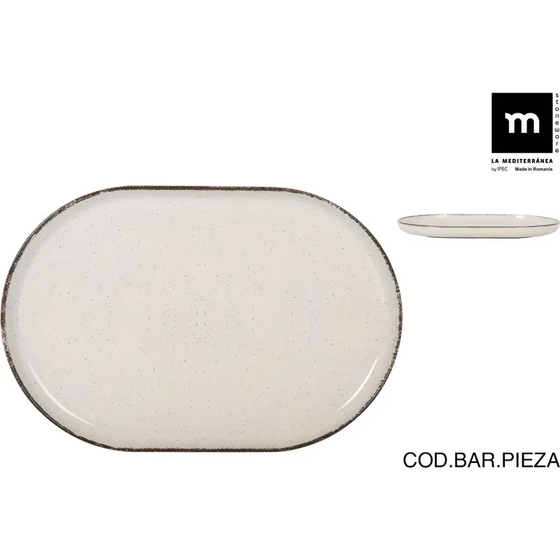 FUENTE OVAL STONEWARE NORDIC ANLLO 30X20X2,5CM LA MEDITERRANEA ANL27110