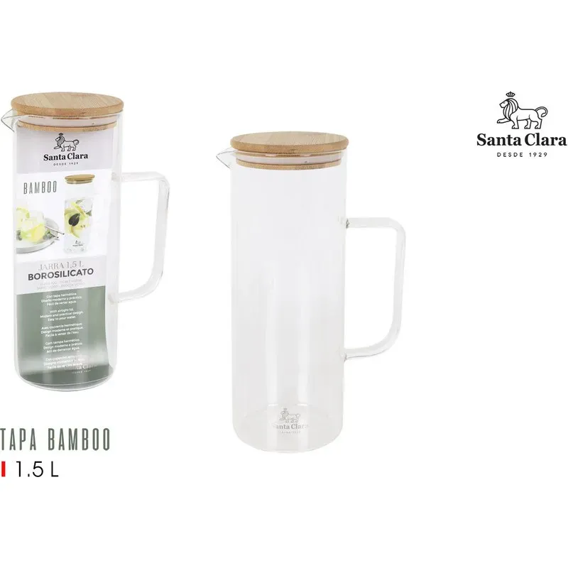 JARRA BOROSILICATO TAPA BAMBU 1,5L SANTA CLARA STA-030174435