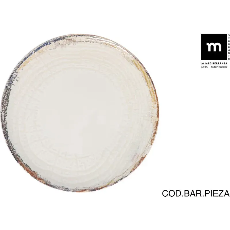 PLATO PRESENTACION STONEWARE DECORADO ALBUS 32,5CM LA MEDITERRANEA AB26106