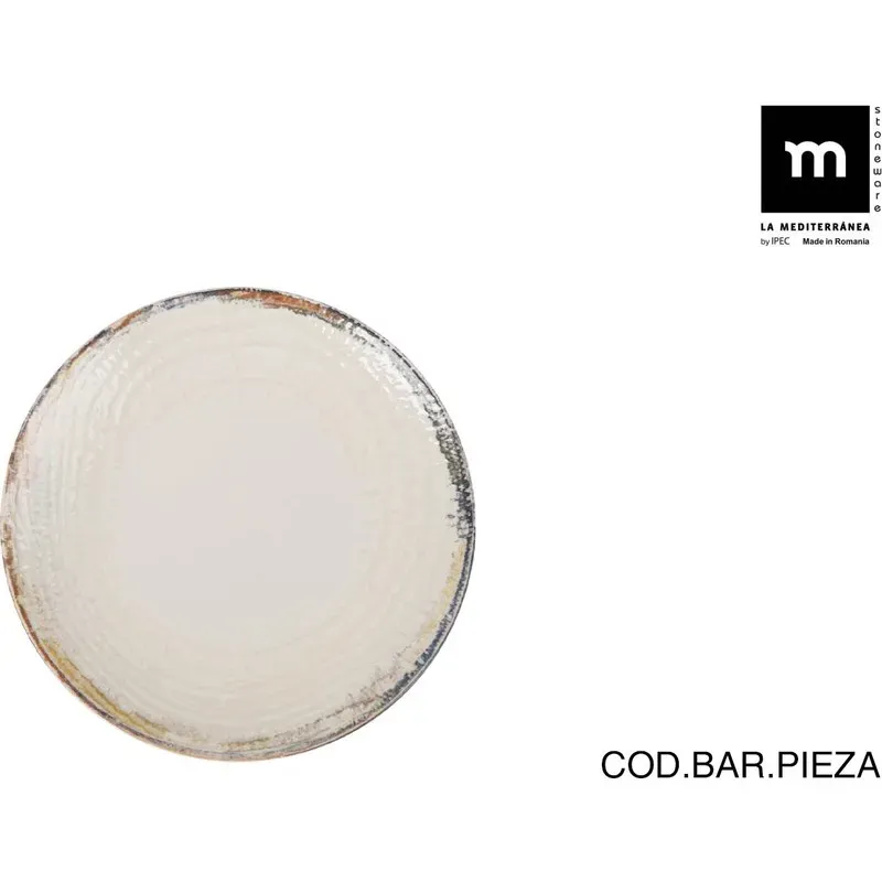 PLATO STONEWARE DECORADO ALBUS POSTRE 20 CM LA MEDITERRANEA AB26104