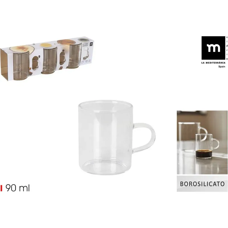 TAZA BOROSILICATO DOBLE SET 3UDS 9CL LA MEDITERRANEA BY03030478386
