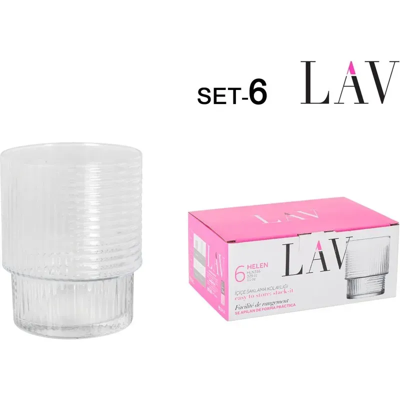 VASO APILABLE PACK 6UDS HELEN 32,5CL LAV 2025135