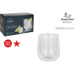 VASO BOROSILICATO DOBLE SET...