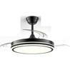 VENTILADOR TECHO CON PLAFON ASPAS RETRACTILES 48W NEGRO CRISTALRECORD 85-100-42-180