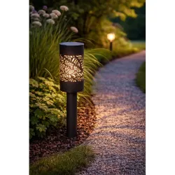 BALIZA SOLAR LED EFECTO HOJA GRIS 3 UNIDADES AUTONOMIA 8 HORAS IP44 XANLITE PACK3SOBAFEUIL