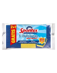 Compra Estropajo fibra con esponja (2+1 uds) antibacterias no raya SPONTEX 19400191 al mejor precio