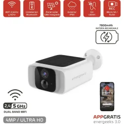 CAMARA WIFI DUAL BATERIA FIJA PANEL SOLAR INTEGRADO ATLAS NANO WIFI DUAL 2,4GHZ / 5 GHZ IP65 DETECCION MOVIMIENTO ENERGEEKS EG-C