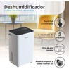 DESHUMIDIFICADOR CON CONTROL HUMEDAD 12 L/DIA 240 W FACULA DESH12F