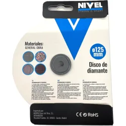 DISCO DIAMANTE PROFESIONAL H12 diametro125 H12 NIVEL 22.130