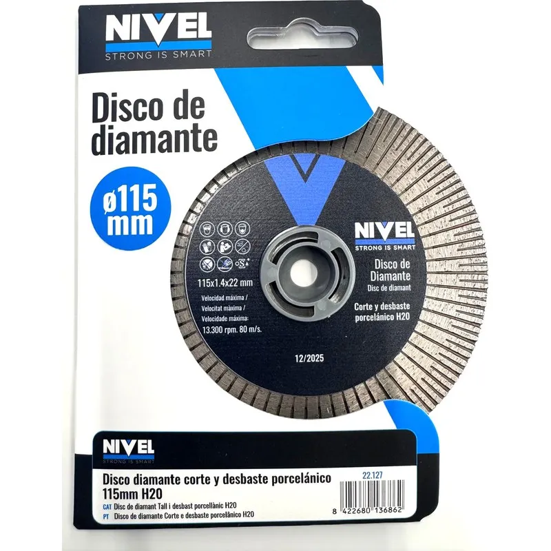 DISCO PORCELANICO CORTE Y DESBASTE 115 H 20 NIVEL 22.127