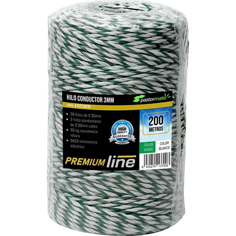 HILO PASTOR PREMIUM 200M 03X03X0,20MM VERDE DIVASA 4132240ESP