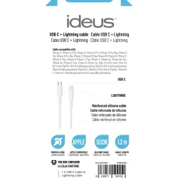 CABLE CONEXION LIGHTNING A TIPO C 60W 1,2M BLANCO IDEUS DLCLIGHTWH
