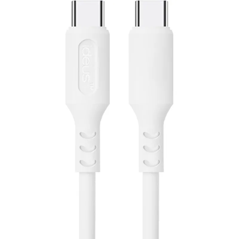 CABLE CONEXION USB C- USB C SILICONA 60W 1,2M BLANCO IDEUS DLCUSBCWH