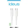 CABLE CONEXION USB C- USB C SILICONA 60W 1,2M BLANCO IDEUS DLCUSBCWH
