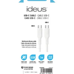 CABLE CONEXION USB C- USB C SILICONA 60W 1,2M BLANCO IDEUS DLCUSBCWH
