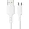 CABLE CONEXION USB TIPO C 2.0 SILICONA 60W 1,2M BLANCO IDEUS DLCUSB20WH