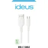 CABLE CONEXION USB TIPO C 2.0 SILICONA 60W 1,2M BLANCO IDEUS DLCUSB20WH