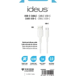 CABLE CONEXION USB TIPO C 2.0 SILICONA 60W 1,2M BLANCO IDEUS DLCUSB20WH